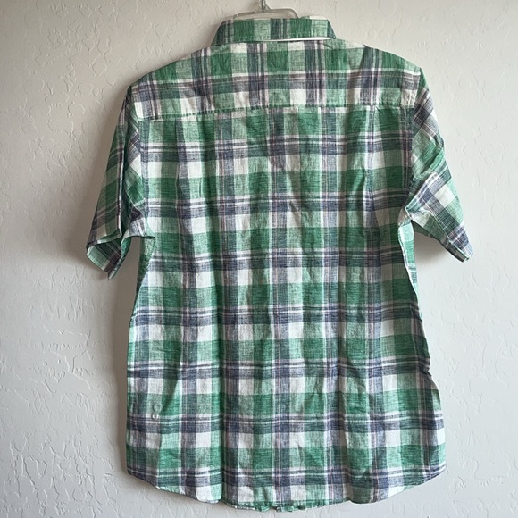 Weatherproof Men Casual Short Sleeve Woven Button Down Shirt Size M Linen Blend - Picture 6 of 12